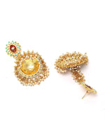 Thumbnail for Stylish Partywear Maroon Meenakari Earrings for Womens by House of Ree - Distacart