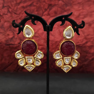 JS Fashion High Gold Polish Kundan Earrings – Fancy Classic Party Wear Jewelry for Women