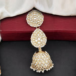Thumbnail for JS Fashion Antique High Gold Earrings with Clustered Pearls & Full Stones – Elegant Party Wear Jewelry for Women