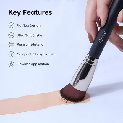 Gleva Flat Top Kabuki Foundation Makeup Brush Black - Distacart