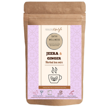 Satvi Wellness Jeera Ginger Herbal Infusion Mix In Indvidual Packets | Herbal Tea Sachet - Dista