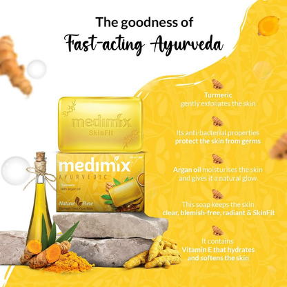Medimix Ayurvedic Tumeric & Argan Oil Bathing Bar - Distacart