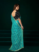 Thumbnail for Joban Fashion Turquoise Net Party Wear Sarees - Distacart