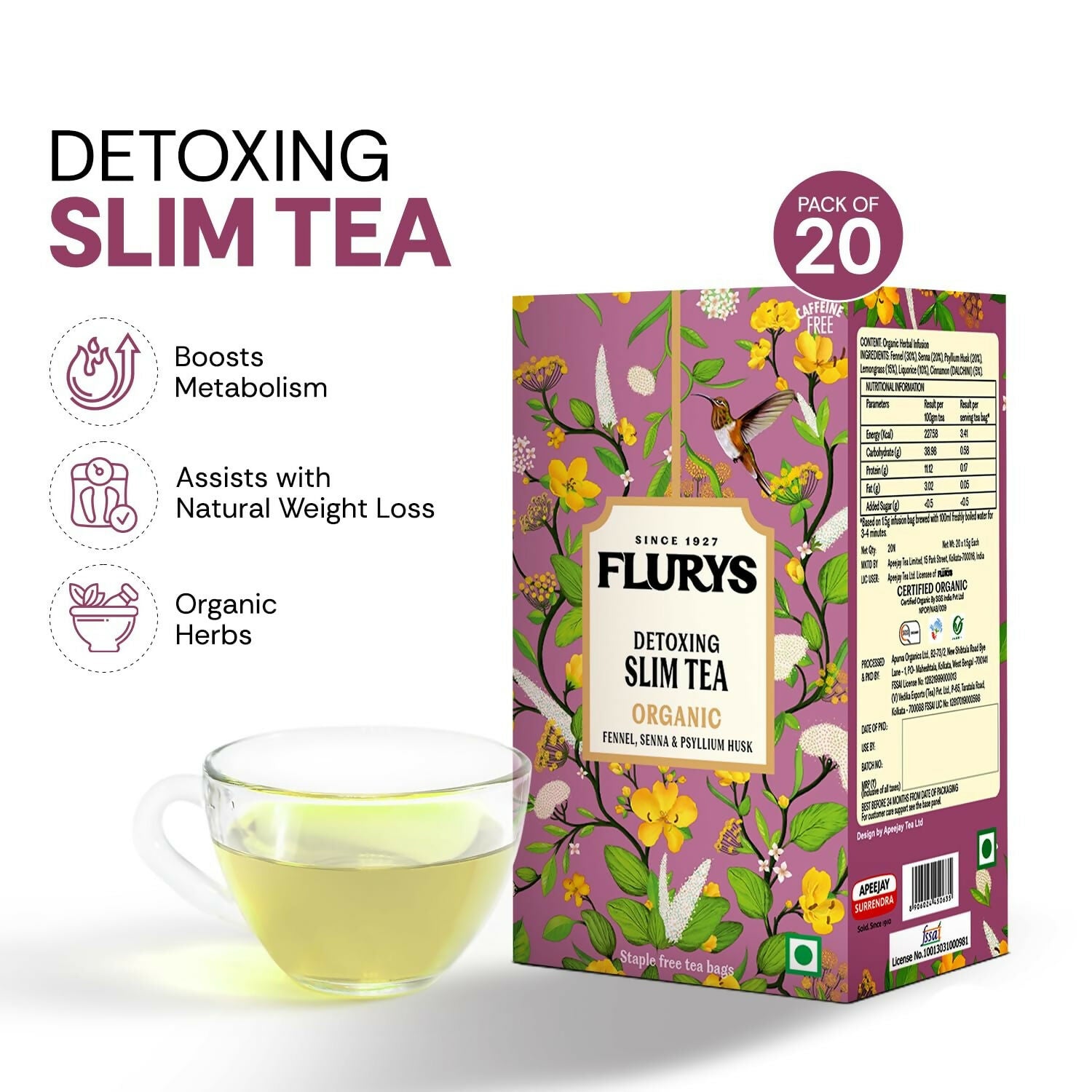 Flurys Slim Tea – Detoxing Organic Herbal Tea with Fennel