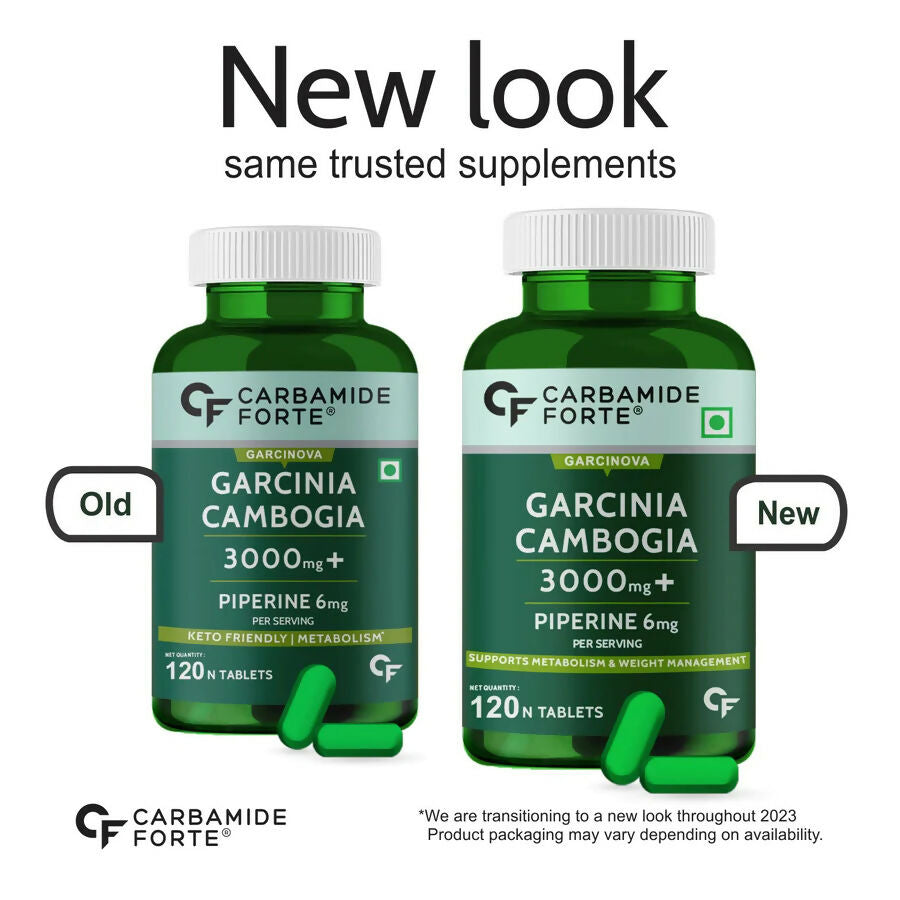 Carbamide Forte Garcinia Cambogia 3000mg Tablets with 6mg Piperine - Distacart