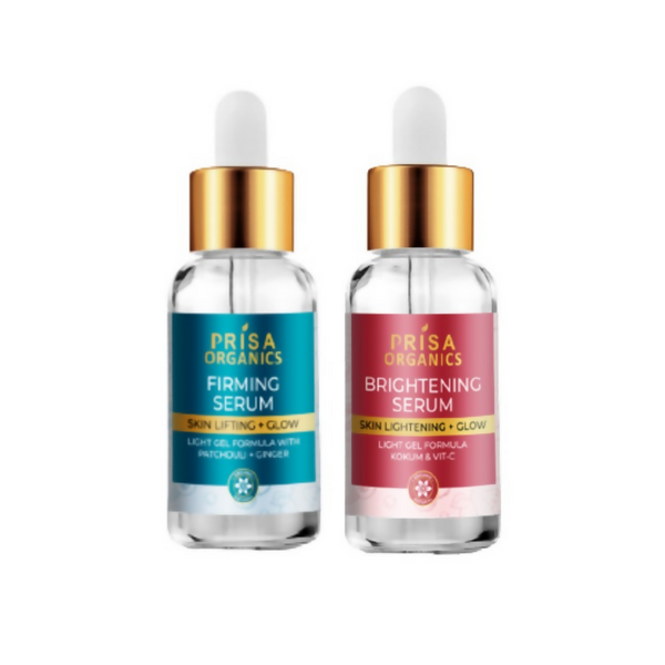 Prisa Organics Skin Firming + Anti Ageing Face Serum and Brightening Face Serum Combo - Distacart