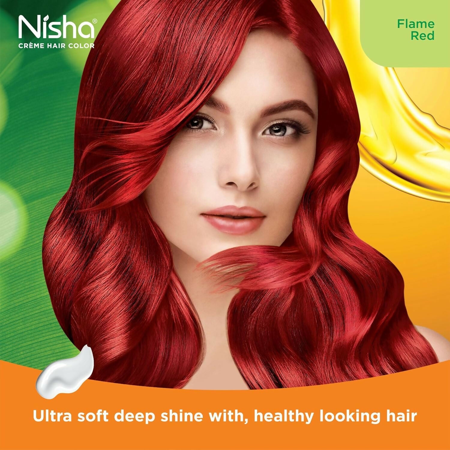 Nisha Creme Hair Color for Women & Men - Flame Red - Distacart