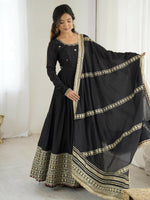 Thumbnail for Joban Fashion black Kurta set with Pant Chinon silk Thread with Sequins work