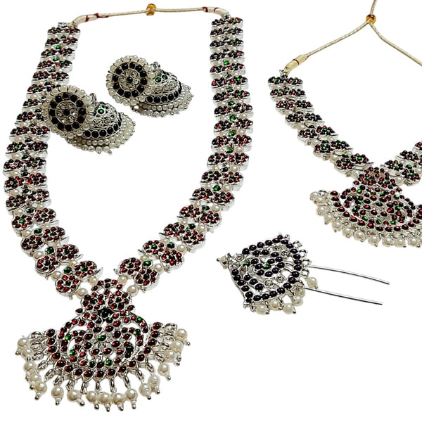 Elite Trading contemporary Design Bharatanatyam Jewelry Set in Latest Color Combination Traditional Dance Jewelry/Temple Jewelry Set - Distacart