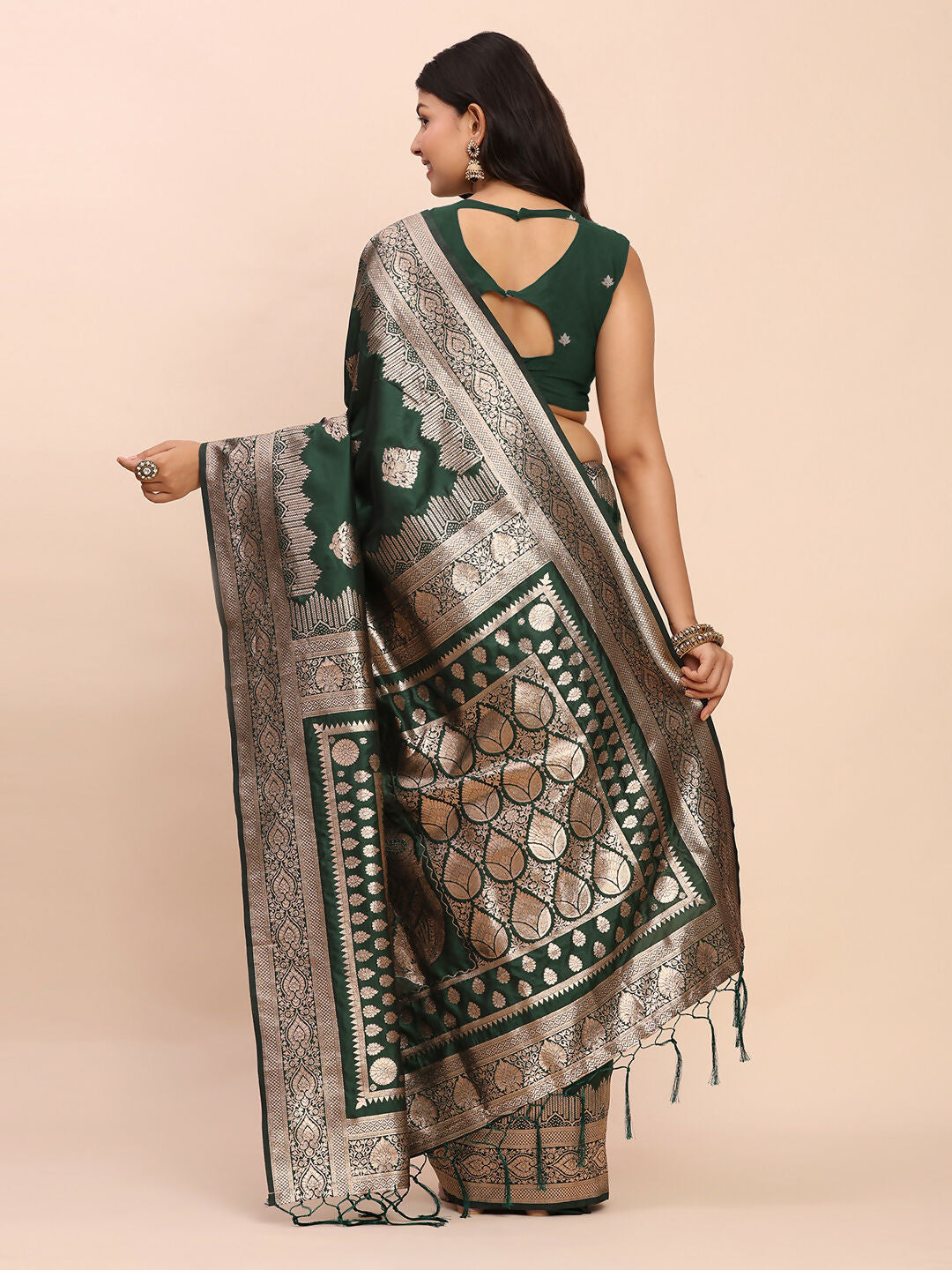 Astita Banarasi Silk Green Saree