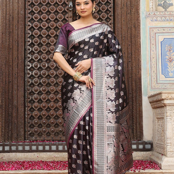 Astita Wine Silk Saree