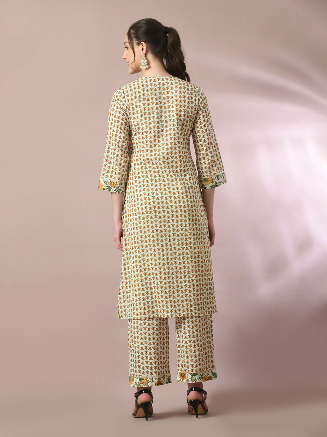 Myshka Women's Multi Printed Cotton Straight Party Kurta Set - Distacart