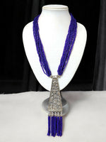 Thumbnail for Inhanns Day-To-Dinner Tie Shaped Oxidized Black Metal Multi-Layered Long Only Necklace - Dark Prule Necklace - Distacart