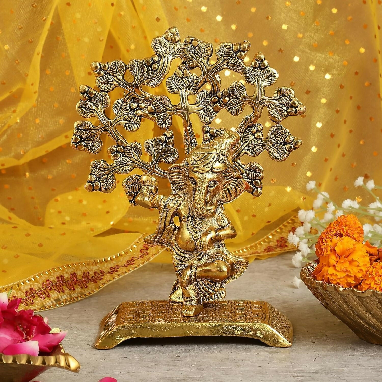 Heyearth Lord Ganesh Statues With Tree,Ganesha Figurine,Lord Ganesha Idol - Distacart