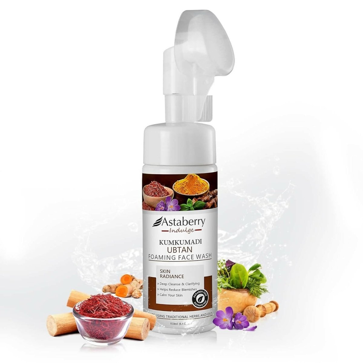 Astaberry Indulge Kumkumadi Ubtan Foaming Face Wash - Distacart