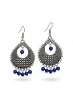 Thumbnail for NVR Women German Silver Oxidised Chandbali Earrings - Distacart