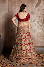 Thumbnail for Jyoti Fashion Mesmerizing Red Sequins Embroidered Velvet Lehenga Choli with Dupatta - Distacart
