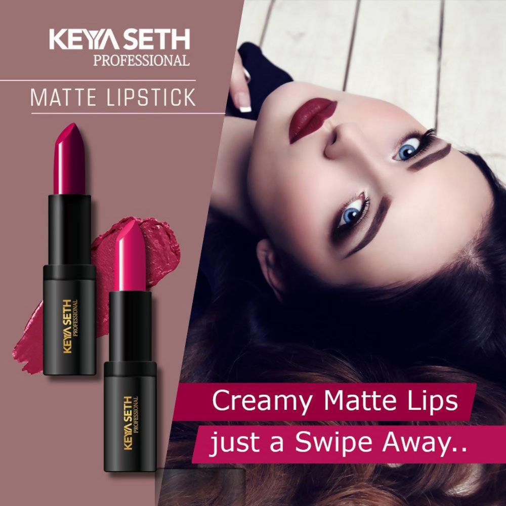 Keya Seth Aromatherapy Professional Matte Lipstick - Dark Deep Purple Plum - Distacart