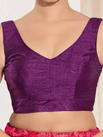 Thumbnail for Joban Fashion Wine Mulberry Silk Padded Blouse With Round Neck Sleeveless - Distacart