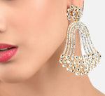 Thumbnail for Jewel City India Trending Gold-Plated White Contemporary Drop Earrings