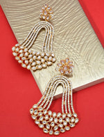 Thumbnail for Jewel City India Trending Gold-Plated White Contemporary Drop Earrings