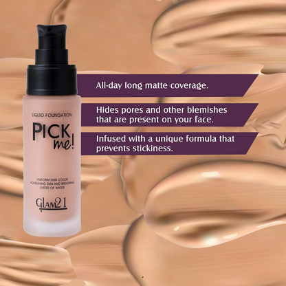 Glam21 Pick Me Matte Foundation - Cheese Cake - Distacart