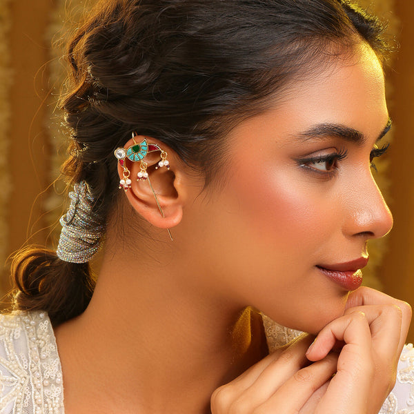 Ruby Raang Maroon Drops Ear Cuff