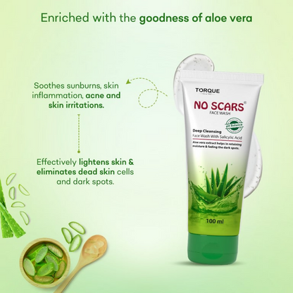 Torque's No Scars Aloevera Face Wash For Deep Cleansing - Distacart