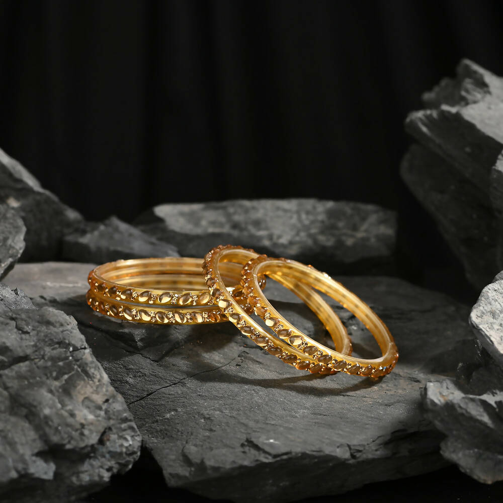 Afast Elegant Bridal & Wedding Party Fashion Bangle/Kada Set, Gold, Glass, Pack Of 8 Model No- A39 - Distacart