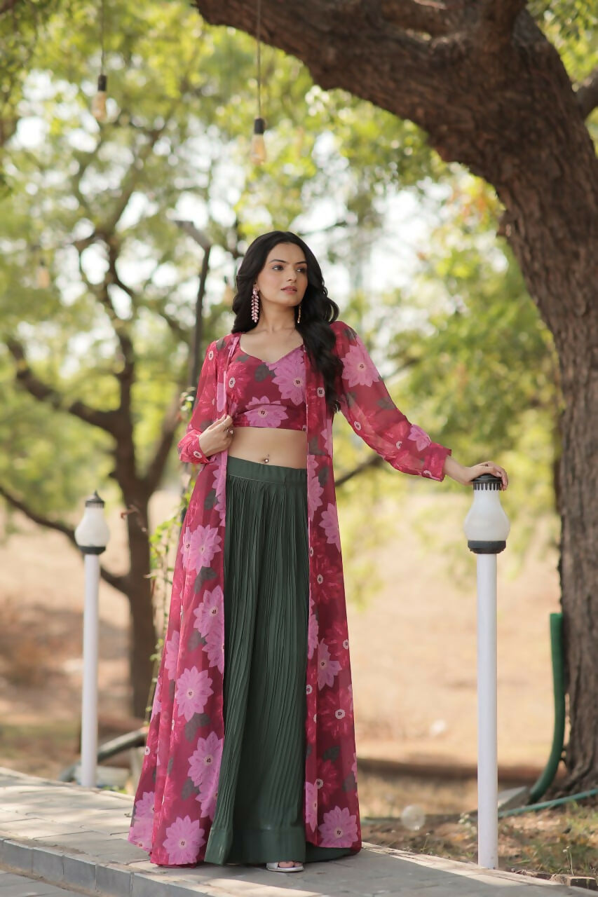 Vastranavya Latest Fancy Party Wear Lehenga Choli With Shrug - Pink - Distacart