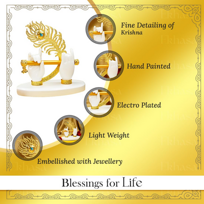 Ekhasa Lord Krishna Hands with Flute Idol - Dista