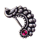 Thumbnail for Thanu's Craft Maharashtrian Nath Clip on Marathi Nose ring without Piercing Oxidized nose Pin - Distacart