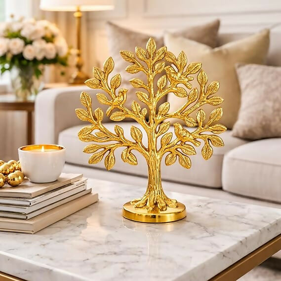 Not Available Pure Brass Kalpvriksh Tree with Birds - Dista