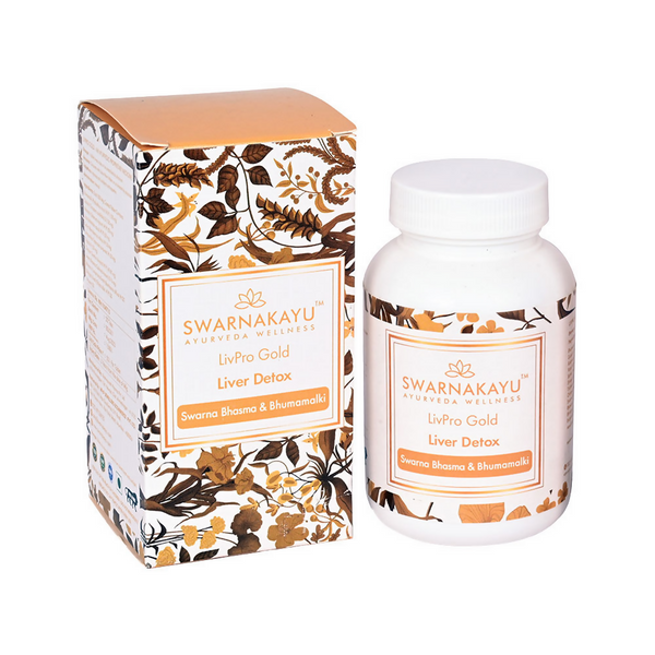 Swarnakayu LiverPro Gold Liver Detox Tablets With Swarna Bhasma & Bhumamalki - Distacart