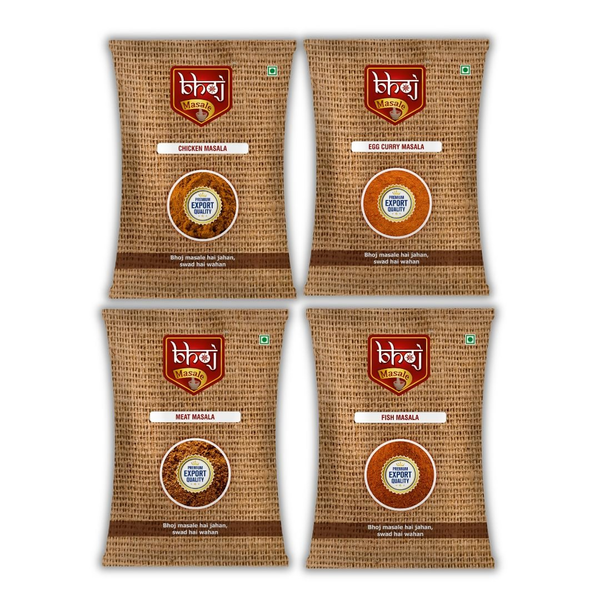 Bhoj Masale Fish Curry, Egg Curry, Meat And Chicken Masala Powder Combo Pack - Distacart