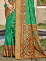 Thumbnail for Astita Pochampalli Silk Brown Saree