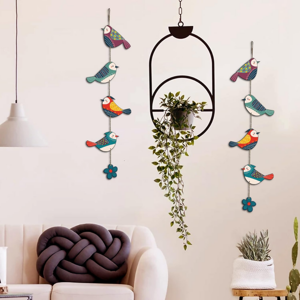 Artvibes Colorful Birds Decorative MDF Wooden Wall Art - Dista