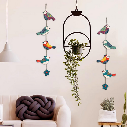 Artvibes Colorful Birds Decorative MDF Wooden Wall Art - Dista