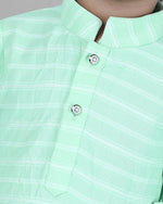 Thumbnail for Joban Fashion Kids Island Cotton Full Sleeves Striped Kurta and Pyjama- Sea Green - Distacart