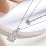 Thumbnail for Cauer Elegant 14K White Gold Plated Moissanite Pendant Necklace