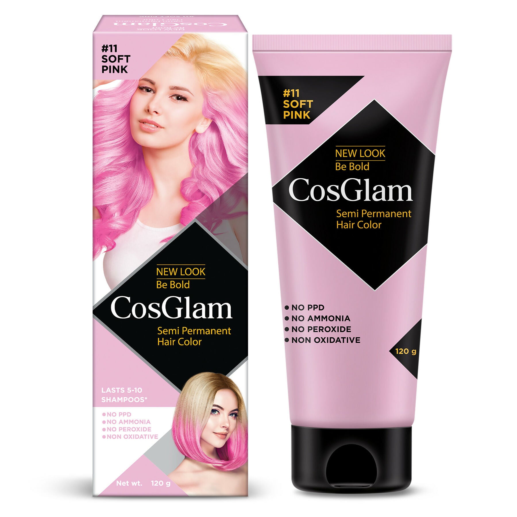 Cosglam Semi Permanent Hair Color for Women & Men (#11 Soft Pink) - Distacart
