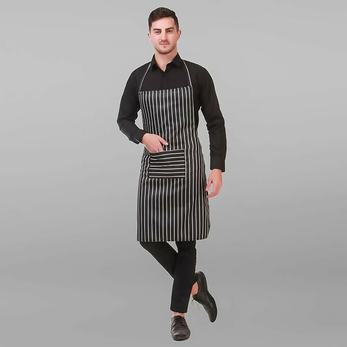 Kodenipr Club Kitchen Chef Apron For Men & Women-Chalk-Stripe - Dista