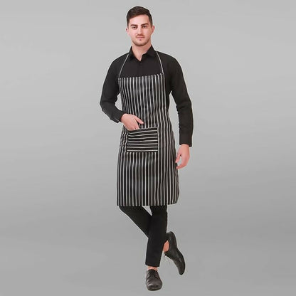 Kodenipr Club Kitchen Chef Apron For Men & Women-Chalk-Stripe - Dista