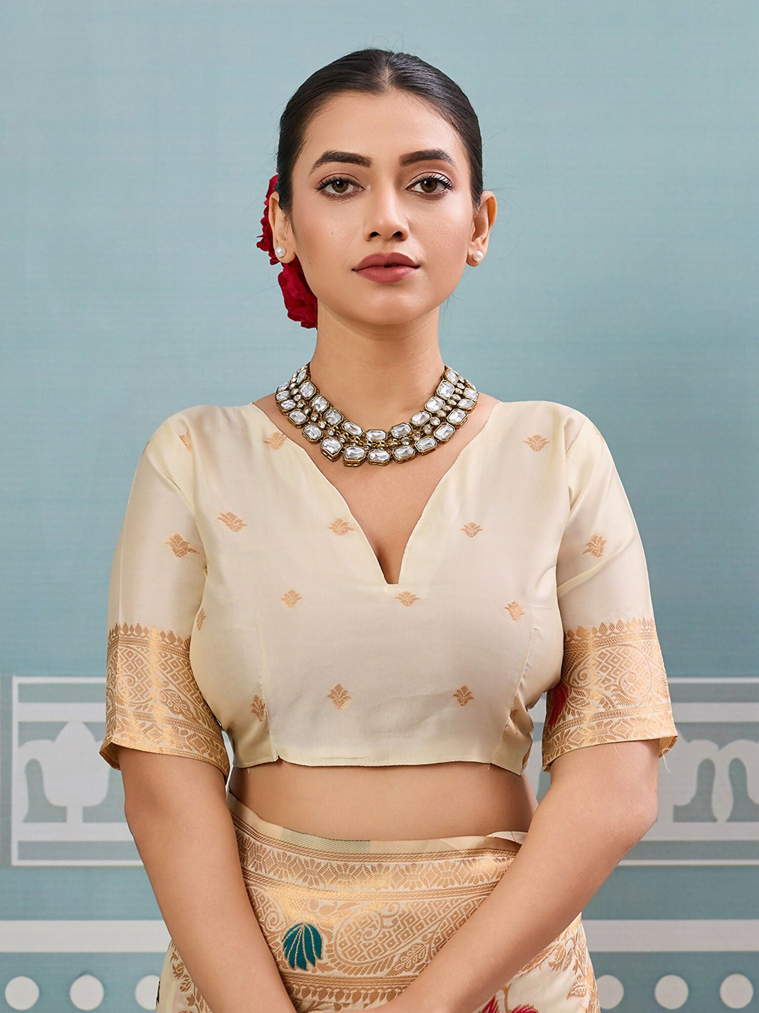 Astita Cream Silk Saree