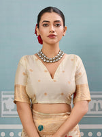 Thumbnail for Astita Cream Silk Saree