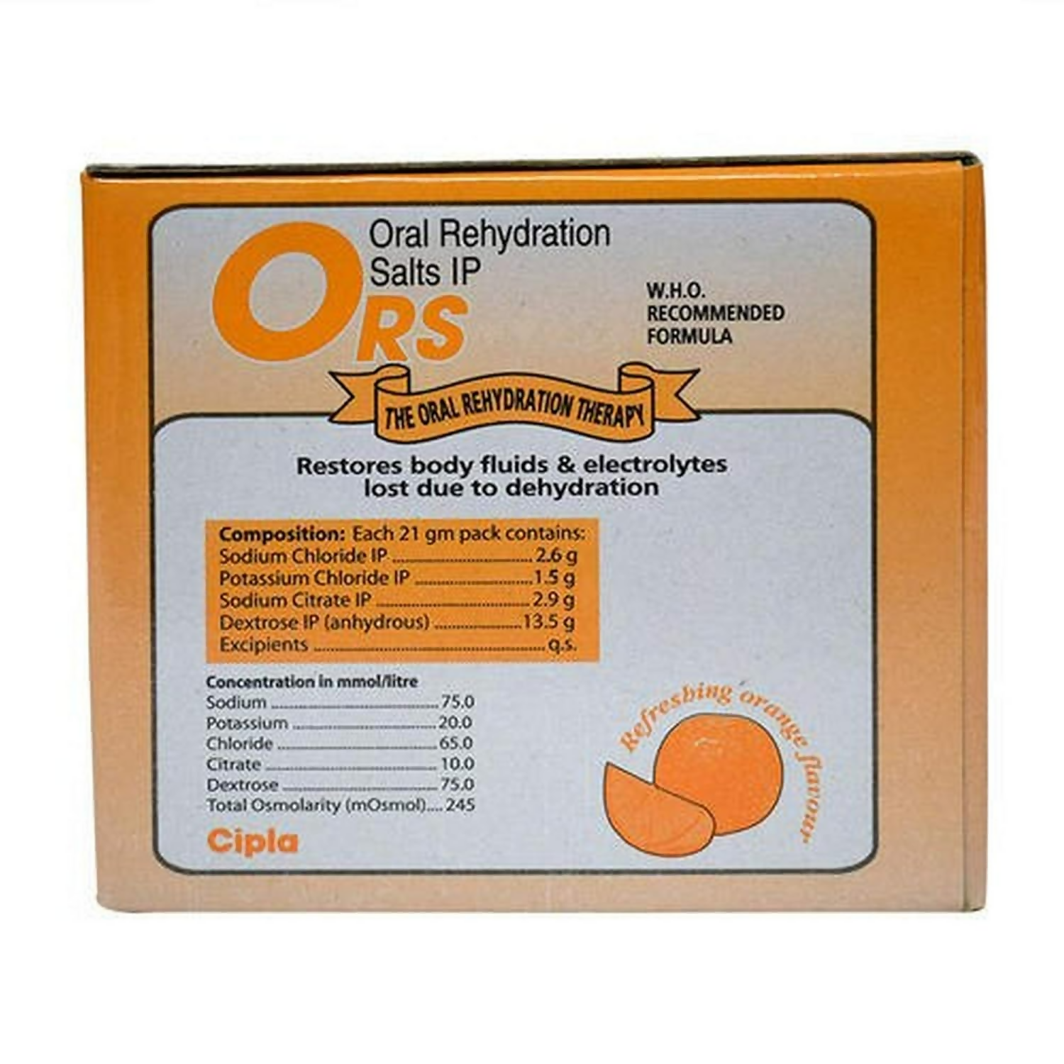 Cipla Ors Prolyte Sachet Orange Flavor - Distacart