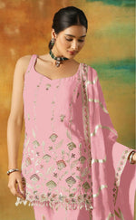 Thumbnail for Anaita Baby Pink Heavy Fox Georgette Suit With Embroidery Work - Distacart