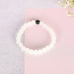 Thumbnail for NVR Men & Women White & Black Marbel Crystal Elasticated Bracelet - Distacart