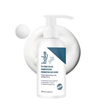 Bake 2% Tran-Zelaic Pigmentation Corrector Milky Face Wash For Pigmentation and unclogged pores - Distacart