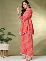 Thumbnail for Sangria Printed Pure Cotton Kurti With Palazzo